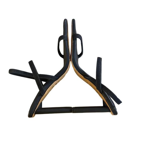 Y2K VTG. ALDO BLACK STRAPPY SQUARE TOE HEELS SANDALS‎ SZ. 6 1/2. - Picture 5 of 8